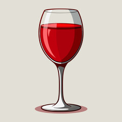 Glass of Red Wine Illustration for Menu Design