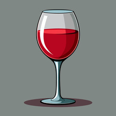 Glass of Red Wine Illustration for Menus and Websites