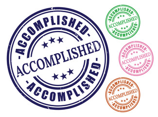 Obraz premium Achievement Unlocked Stamps, Accomplished Mark Vector Collection 