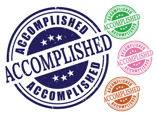 Success Achieved Badge Set, Accomplishment Stamp Vector Pack  