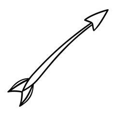 Hand drawn doodle arrow with a sketchy textured tail perfect for creative design projects