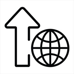 Global Growth, Upward Trend, International Expansion, Worldwide Progress, Vector Icon