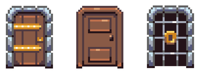 Pixel Dungeon Doors & Portals Game Assets