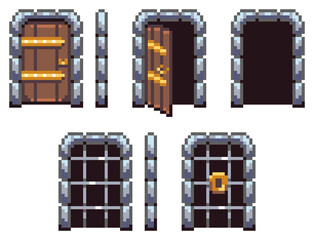 Pixel Dungeon Doors & Portals Game Assets