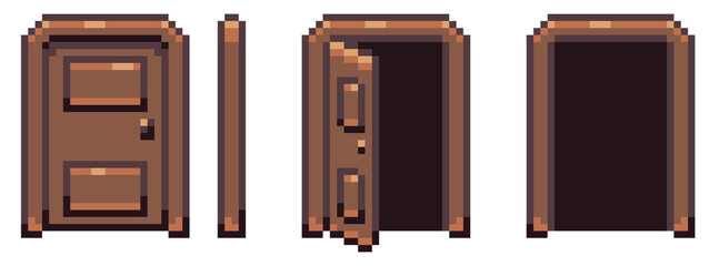 Pixel Dungeon Doors & Portals Game Assets