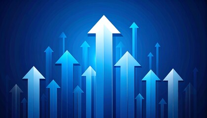 A stylized graphic of an upward-pointing arrows symbolizing business development, growth, and dynamic success in a corporate or financial context.
