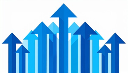 A stylized graphic of an upward-pointing arrows symbolizing business development, growth, and dynamic success in a corporate or financial context.