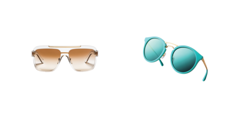 Stylish sunglasses pairing fashionable metal frame and blue vintage round lens design