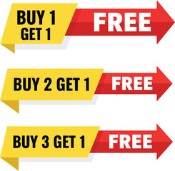 Yellow and red banners with promotional text sale