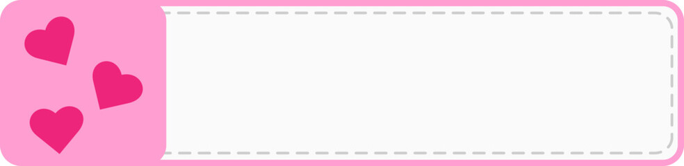 Vector pink name tag with paper and flowers