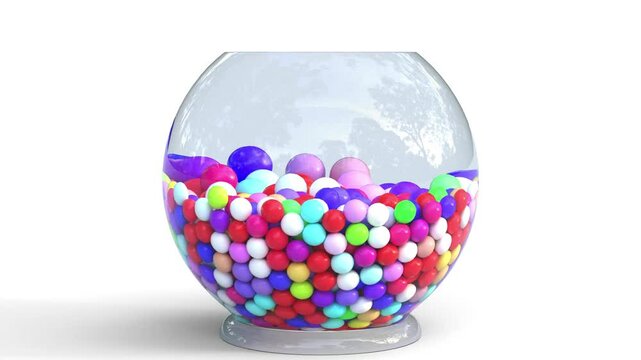 candy ball in glass jar