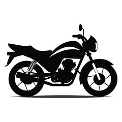 Obraz premium Black silhouette of a modern motorcycle isolated on white background