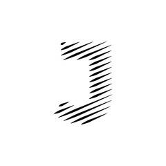 Latin alphabet letters abstract horizontal lines vector logo