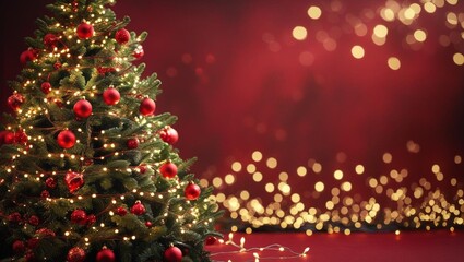 christmas tree with red lights