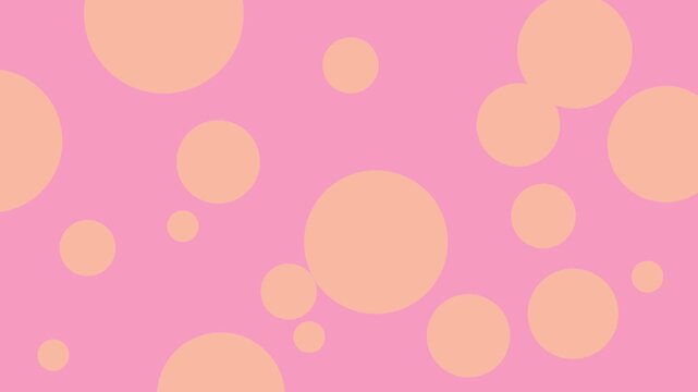 Abstract Pink and yellow bubble pattern minimal background animation with soft round shapes movement