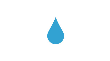 A minimalistic blue water droplet on a transparent background evokes concepts of purity, hydration, and environmental awareness in simple design.