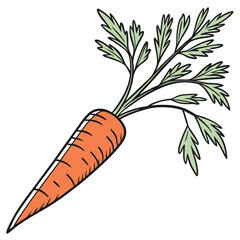 Simple carrot outline, ideal for vegetables, healthy food, or organic designs on a clean white background.