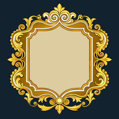 Ornate Golden Decorative Frame Design