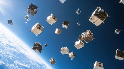 CubeSats in Space During Deployment from International Space Station