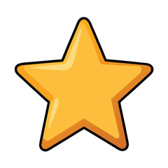 Fototapeta premium Simple star rating icon, ideal for reviews, feedback, or quality assessment designs on a white background.