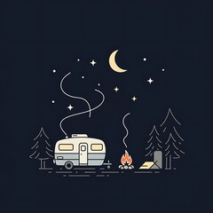 Night Camping in the Forest