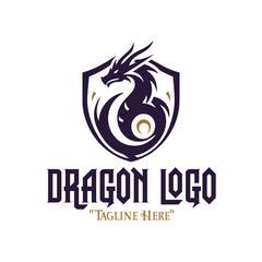Majestic Purple and Gray Dragon Logo for Fantasy Branding and Iconic Identity
