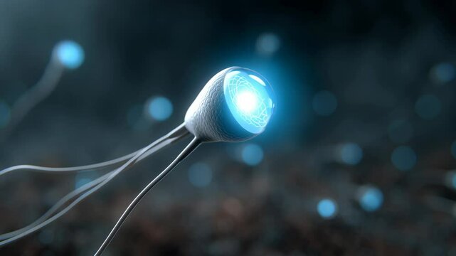 Futuristic Neural Interface Device with Glowing Elements and Digital Connection Showcasing Advanced Technology and Biological Enhancement