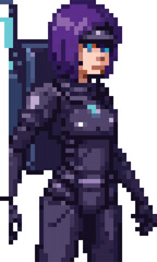 Fototapeta premium Space Courier Character Pixel Art