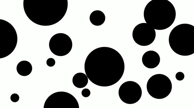 Abstract black and white bubble pattern minimal background animation with soft round shapes movement
