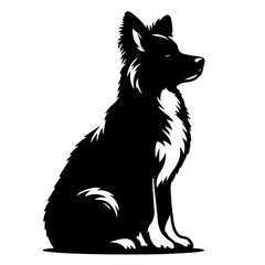 Naklejka premium Dog Sitting Silhouette 