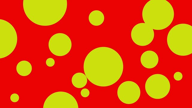 Abstract red and yellow bubble pattern minimal background animation with soft round shapes movement