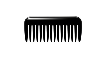 Black Plastic Comb Isolated on White Background for Hair Styling and Grooming