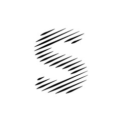 Latin alphabet letters abstract horizontal lines vector logo