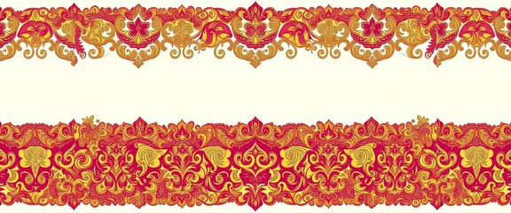 Intricate, repeating vector borders ideal for seamless design projects,  element,  complex