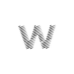 Latin alphabet letters abstract horizontal lines vector logo