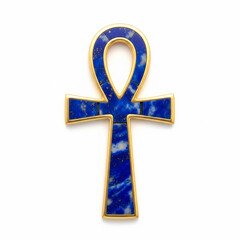 blue cross ANKH on white background