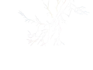 Fototapeta premium Abstract electric vein pattern with pastel glow on white background. Subtle lightning or magic vein energy effect.
