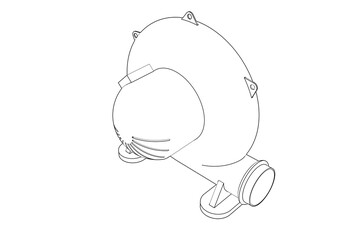 Eco-Friendly Modern Green Industrial Blower: High-Quality, Professional 3D Rendered Centrifugal Fan for HVAC, Ventilation, Air Quality, Exhaust and Climate Control Solutions. Isolated PNG, Transparent