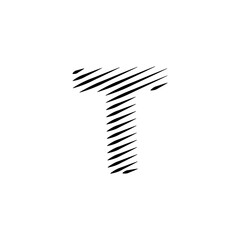 Latin alphabet letters abstract horizontal lines vector logo