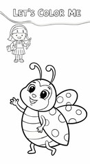 Fototapeta premium Children's coloring pictures of a ladybug