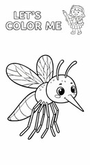 Fototapeta premium Children's coloring pictures of a mosquito