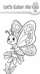 Children's coloring pictures of a butterfly