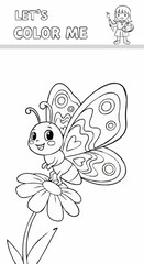 Children's coloring pictures of a butterfly