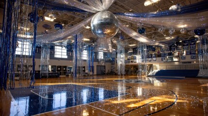 Decorated gym for a party