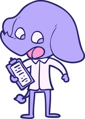 cute cartoon elephant in bright neon color