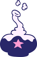 hand drawn doodle style cartoon potion in bright neon color