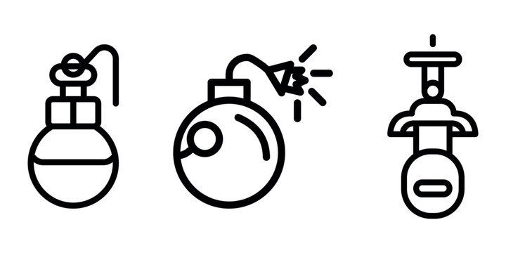 landmine outline or line icon design bundle.