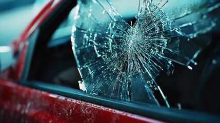 broken glass of a car