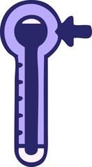 cute cartoon of a glass thermometer in bright neon color