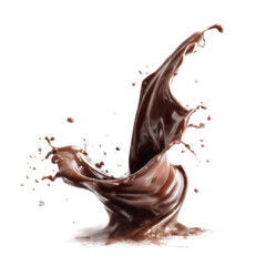 Fototapeta premium Chocolate splash is splashing out of a cup